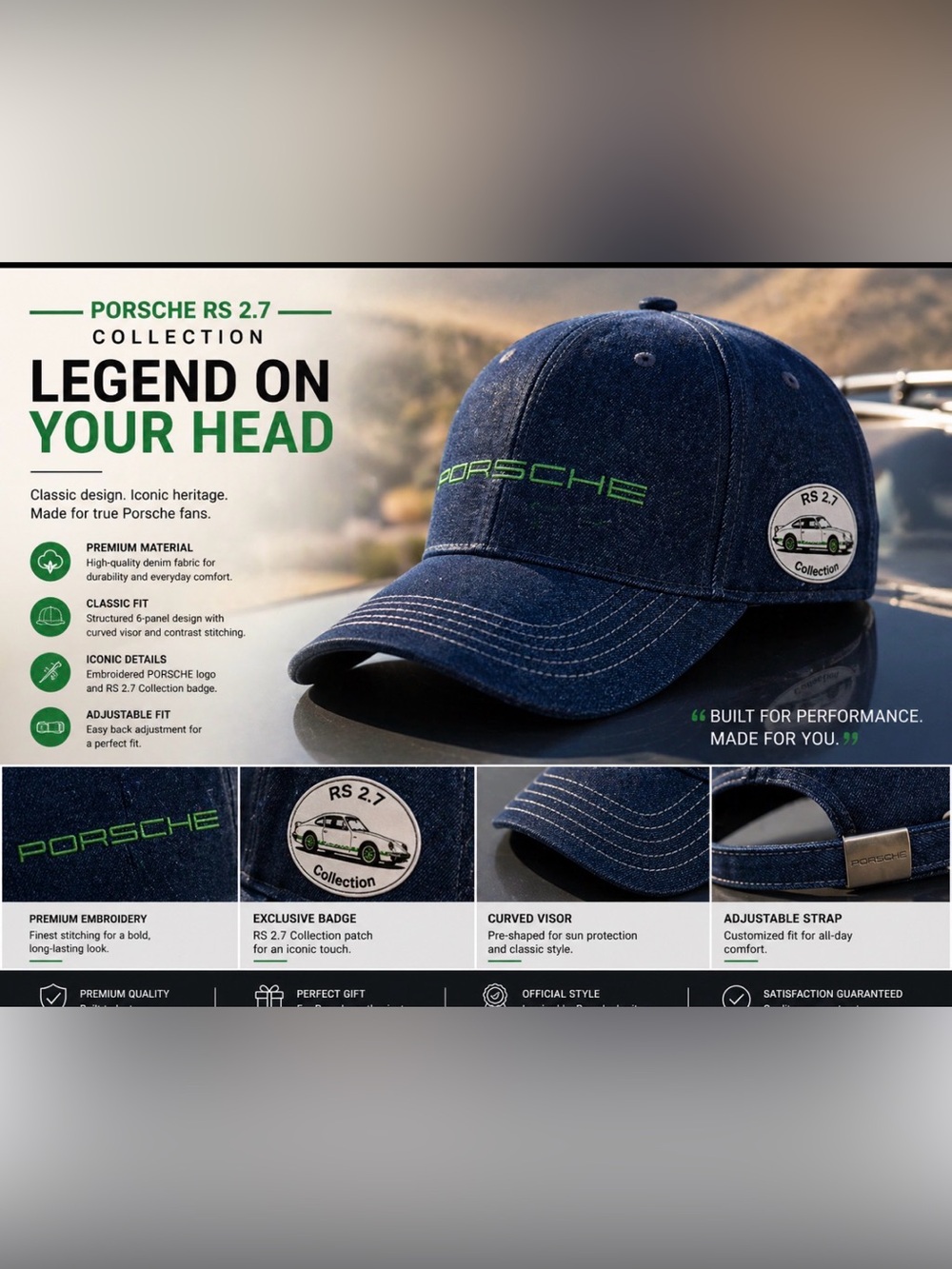 Adult authentic 100% New with the tag Porsche hat